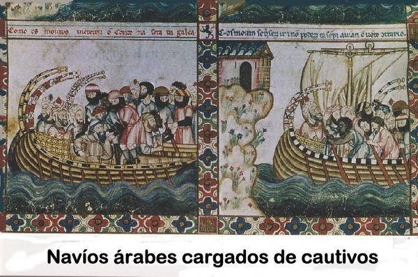 Naves árabes con cautivos
