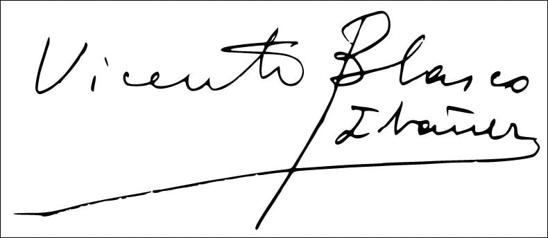 Firma de Vicente Blasco Ibáñez
