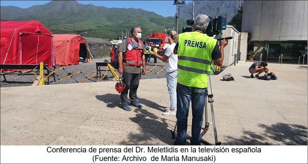 Conferencia de prensa del Dr. Meletlidis en la televisión española
