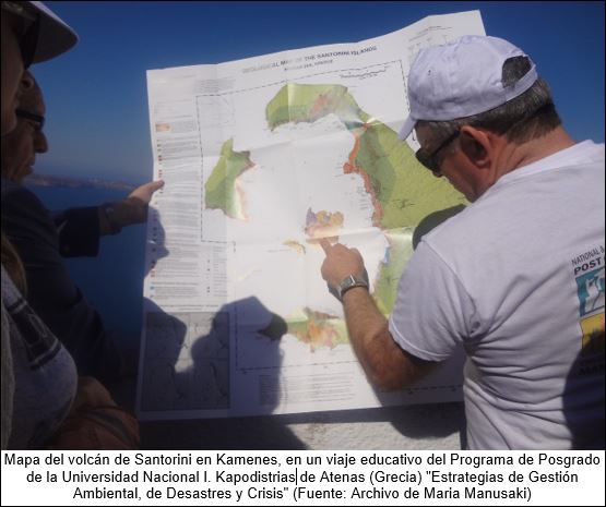 Mapa del volcán de Santorini