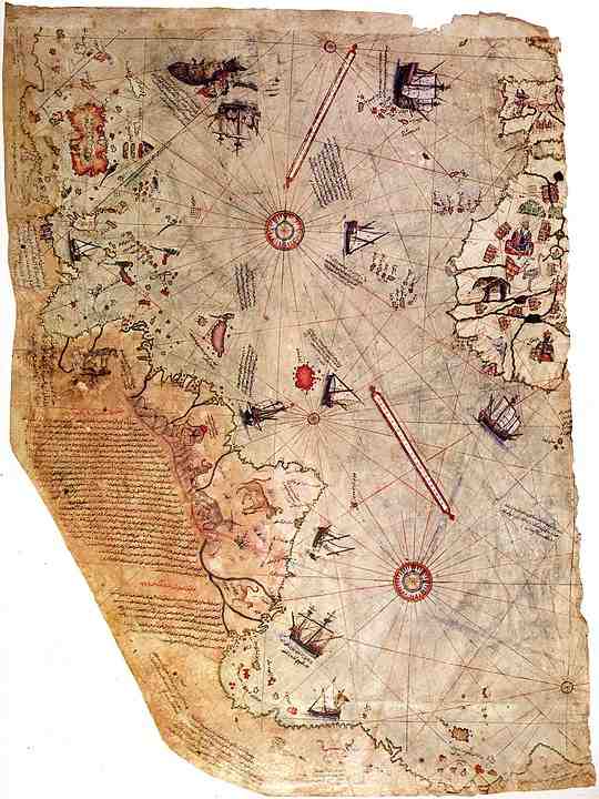 Fragmento del mapa de Piri Reis Fragmento del mapa de Piri Reis