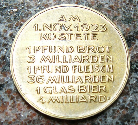Medalla conmemorativa de la inflación Alemania