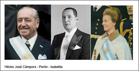 Héctor José Cámpora - Perón - Isabelita Héctor José Cámpora - Perón - Isabelita