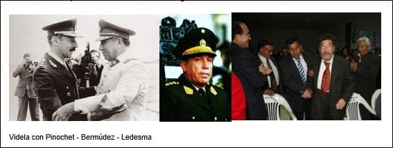 Videla con Pinochet - Bermúdez - Ledesma Régimen totalitario