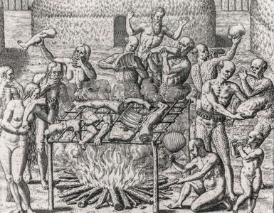 El caníbal. Poetas contra poetas 2 Canibalismo en Brasil, descrito por Hans Staden (1557)