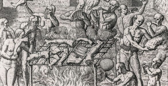 El caníbal. Poetas contra poetas 10 Canibalismo en Brasil, descrito por Hans Staden (1557)