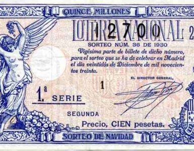 Décimo Lotería de Navidad 1930