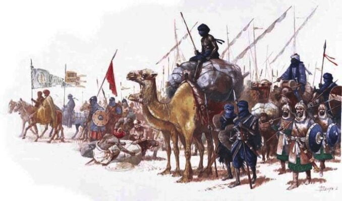 Los almorávides en al-Ándalus 1 Los almorávides desembarcando en la península Ibérica. Autor Justo Jimeno Bazaga