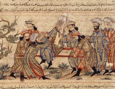 Nizam al-Mulk es asesinado_pintura islámica siglo XIV